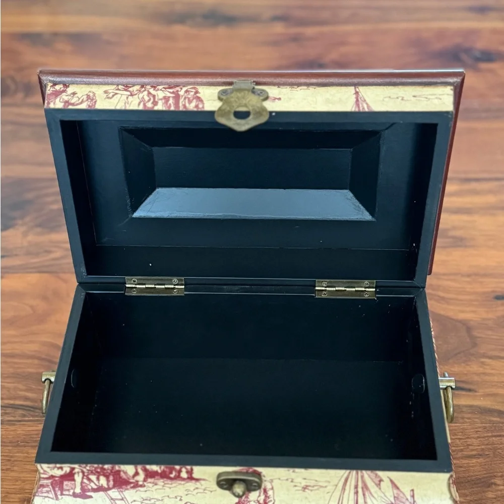 Old World Design, Red French  Vintage Style Treasure/Jewelry/Money Box